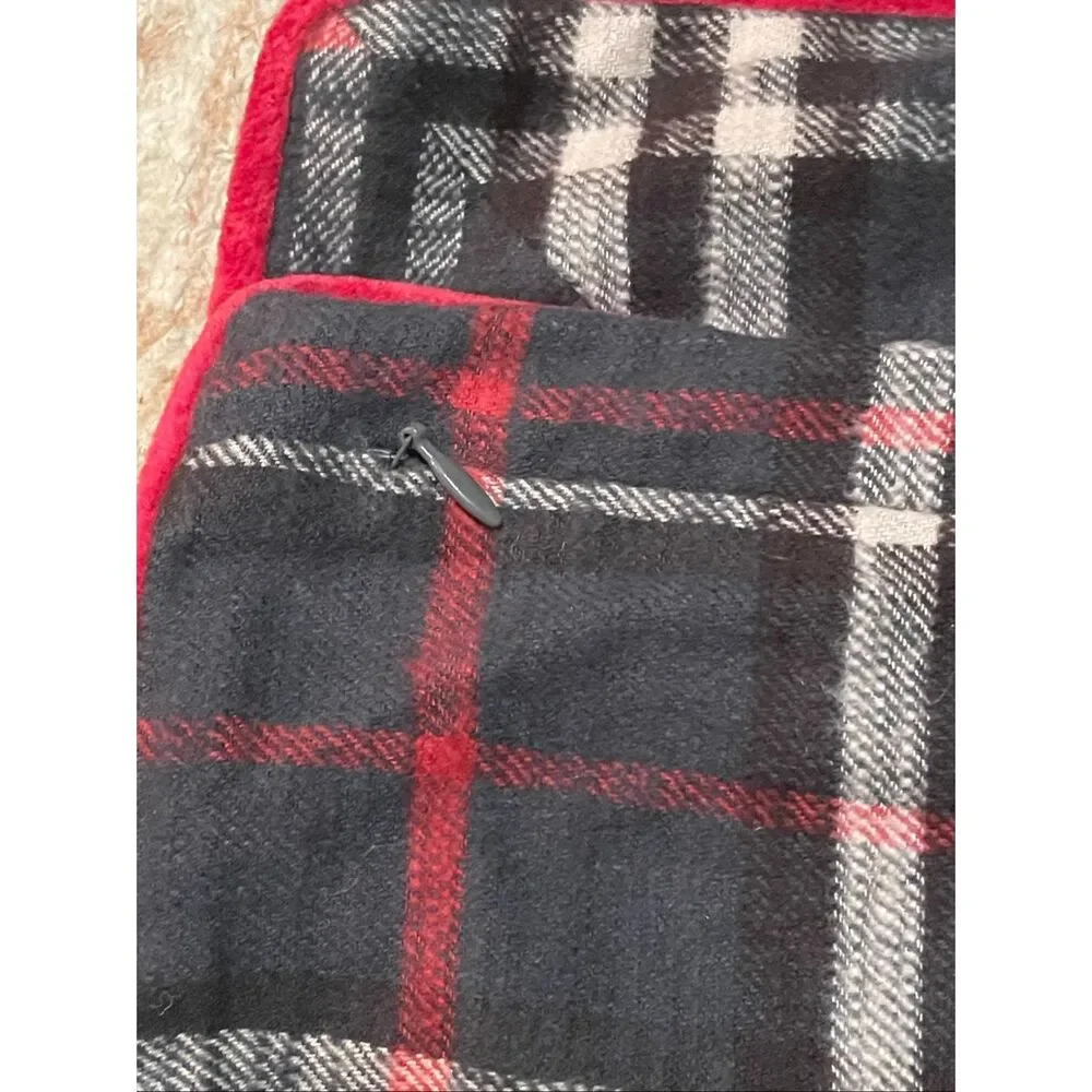 Pottery Barn Ski Velvet Plaid Pillow Cover